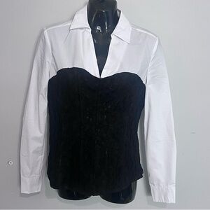 New York & Company Black and White Blouse